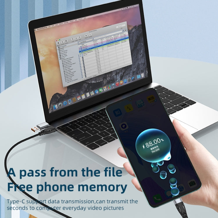 كابل شحن سريع وبيانات ADC-008 100 واط USB/Type-C إلى Type-C + 8 دبابيس + Micro USB، من اثنين إلى ثلاثة، متوافق بالكامل، 1.2 متر، 2 متر