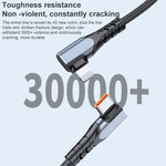 كابل بيانات USB-C/Type-C إلى 8 دبابيس مزدوج الزاوية ADC-009 بقوة 20 واط، 0.4 متر، 1 متر، 2 متر