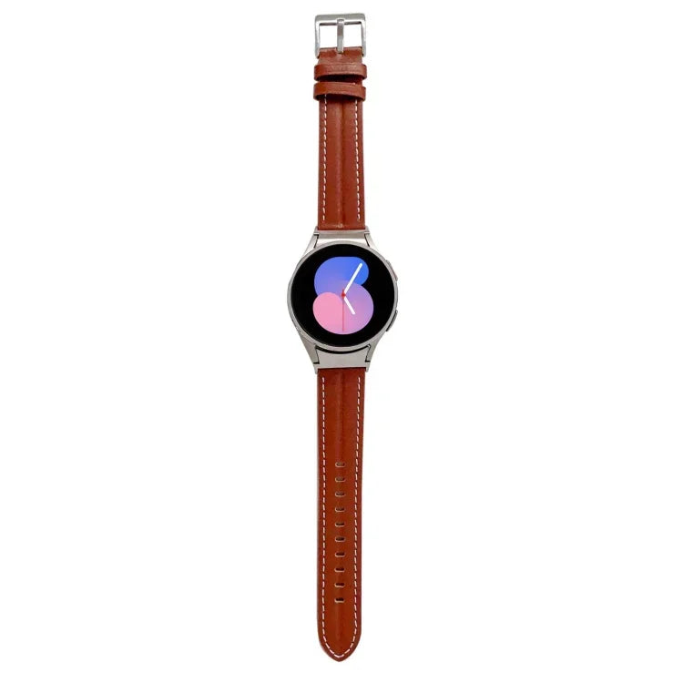 سوار ساعة من الجلد الطبيعي المحفور، لساعات Samsung Galaxy Watch5 مقاس 40 مم / 44 مم
