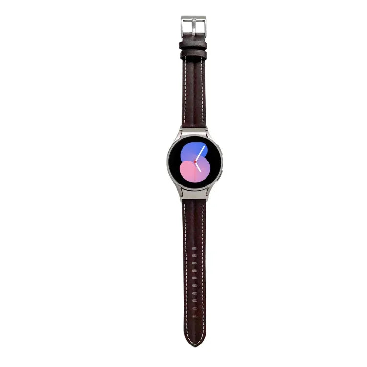 سوار ساعة من الجلد الطبيعي المحفور، لساعات Samsung Galaxy Watch5 مقاس 40 مم / 44 مم