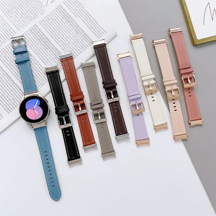 سوار ساعة من الجلد الطبيعي المحفور، لساعات Samsung Galaxy Watch5 مقاس 40 مم / 44 مم