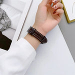 سوار ساعة من الجلد الطبيعي المحفور، لساعات Samsung Galaxy Watch5 مقاس 40 مم / 44 مم