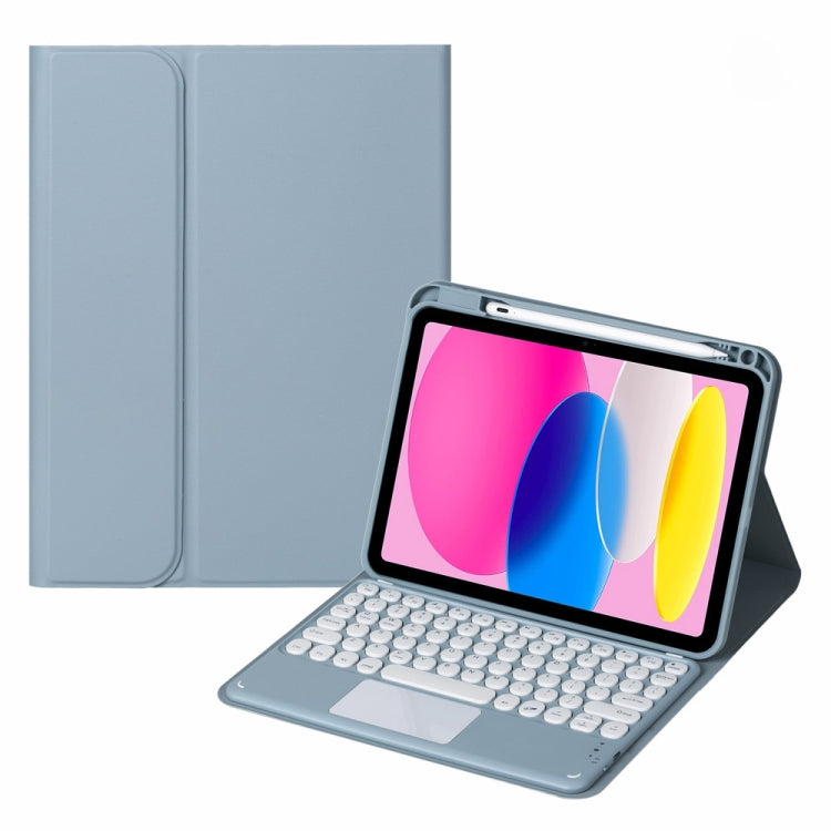 غطاء جلد لجهاز لوحي مع لوحة مفاتيح تعمل باللمس وتقنية بلوتوث، لجهاز iPad الجيل العاشر 10.9 2022