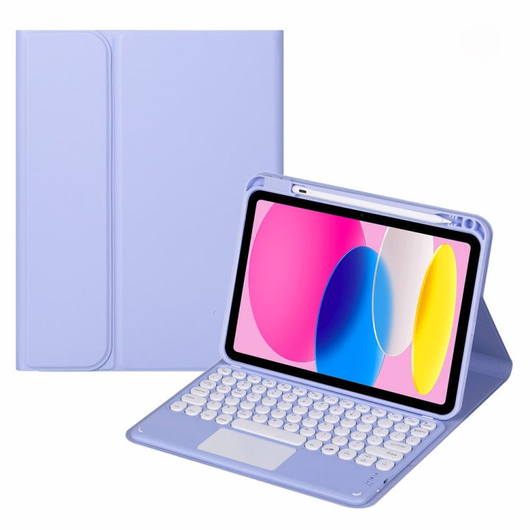 غطاء جلد لجهاز لوحي مع لوحة مفاتيح تعمل باللمس وتقنية بلوتوث، لجهاز iPad الجيل العاشر 10.9 2022