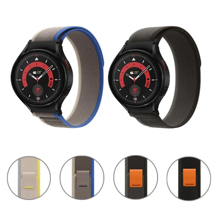 لساعات Samsung Galaxy Watch 5 Pro / Watch4 Classic، سوار ساعة من النايلون بحلقة
