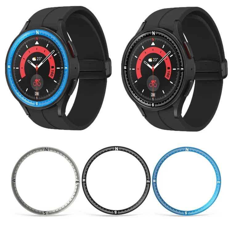 إطار ساعة معدني بمقياس بوصلة، لساعات Samsung Galaxy Watch 5 Pro