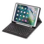 غطاء جلد لجهاز لوحي مع لوحة مفاتيح بلوتوث قابلة للفصل، لجهاز iPad Air 3 / Pro 10.5 / 10.2