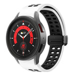سوار ساعة سيليكوني قابل للطي مع ثقوب مزدوجة، لساعات Samsung Galaxy Watch5 Pro