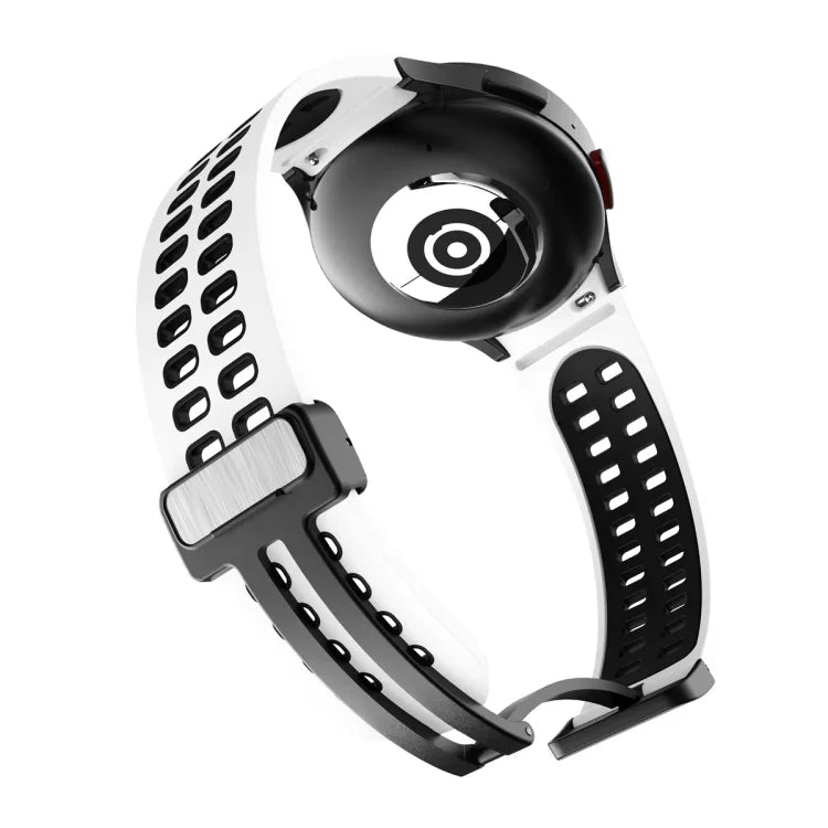 سوار ساعة سيليكوني قابل للطي مع ثقوب مزدوجة، لساعات Samsung Galaxy Watch5 Pro
