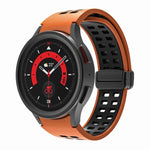 سوار ساعة سيليكوني قابل للطي مع ثقوب مزدوجة، لساعات Samsung Galaxy Watch5 Pro