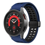 سوار ساعة سيليكوني قابل للطي مع ثقوب مزدوجة، لساعات Samsung Galaxy Watch5 Pro