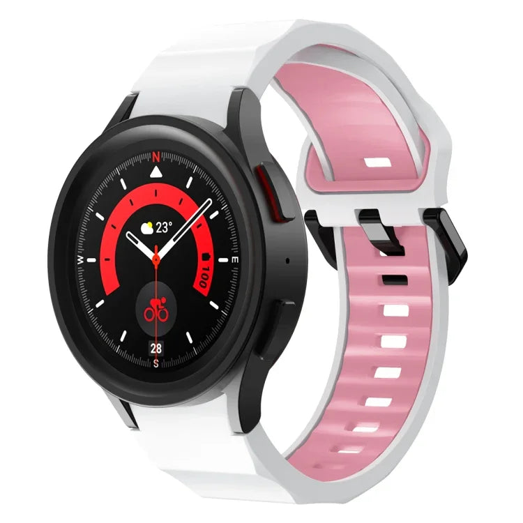 سوار ساعة سيليكوني بلونين Wave، لساعات Samsung Galaxy Watch5 Pro