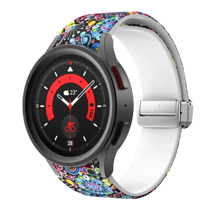 سوار ساعة سيليكوني مطبوع مغناطيسي، لساعات Samsung Galaxy Watch5