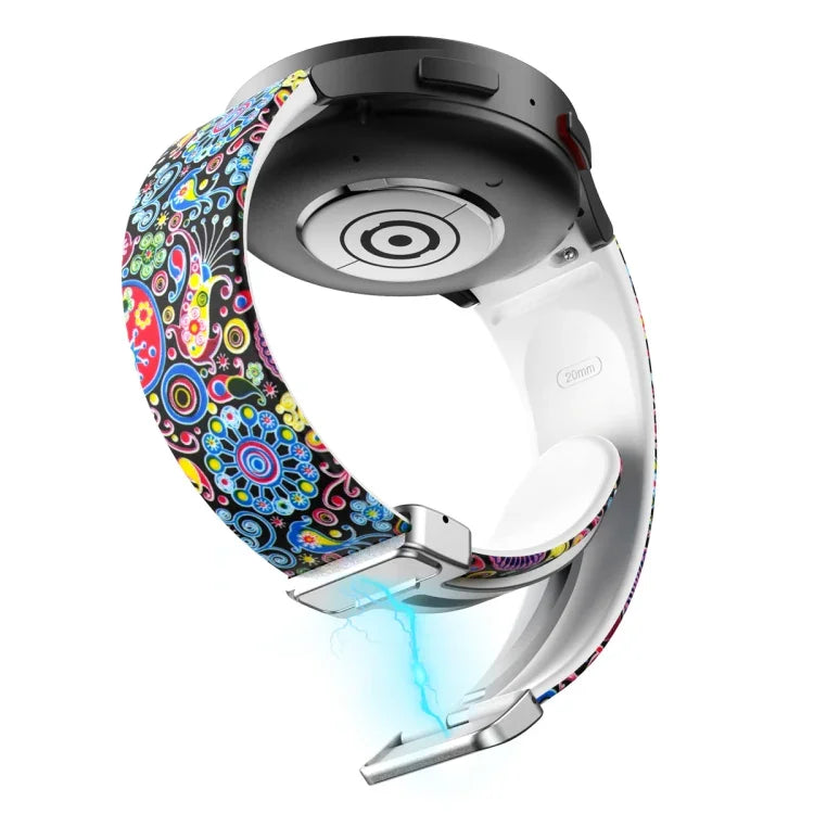 سوار ساعة سيليكوني مطبوع مغناطيسي، لساعات Samsung Galaxy Watch5