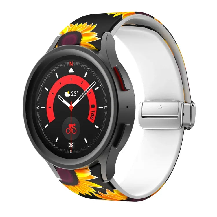 سوار ساعة سيليكوني مطبوع مغناطيسي، لساعات Samsung Galaxy Watch5
