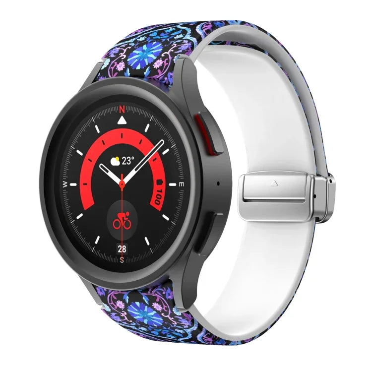 سوار ساعة سيليكوني مطبوع مغناطيسي، لساعات Samsung Galaxy Watch5