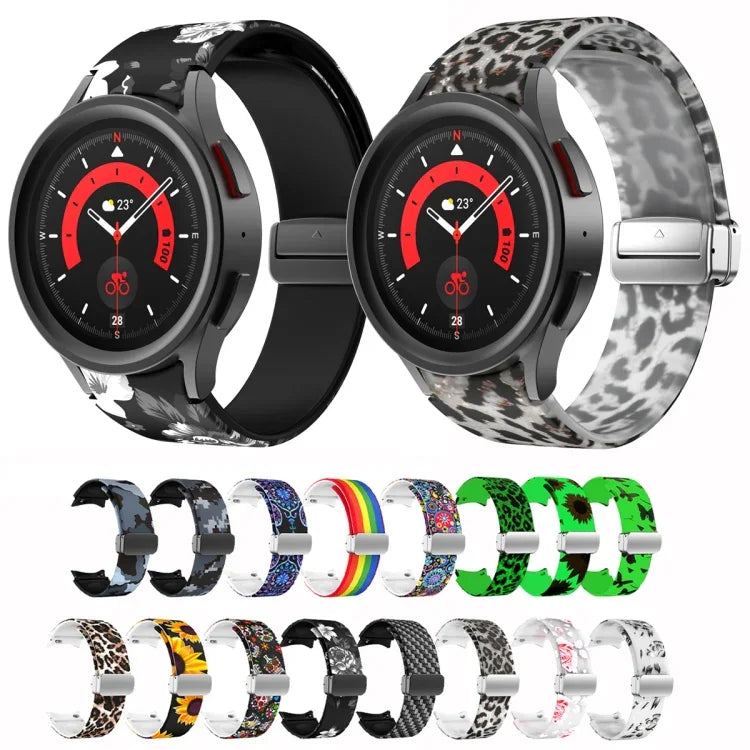 سوار ساعة سيليكوني مطبوع مغناطيسي، لساعات Samsung Galaxy Watch5