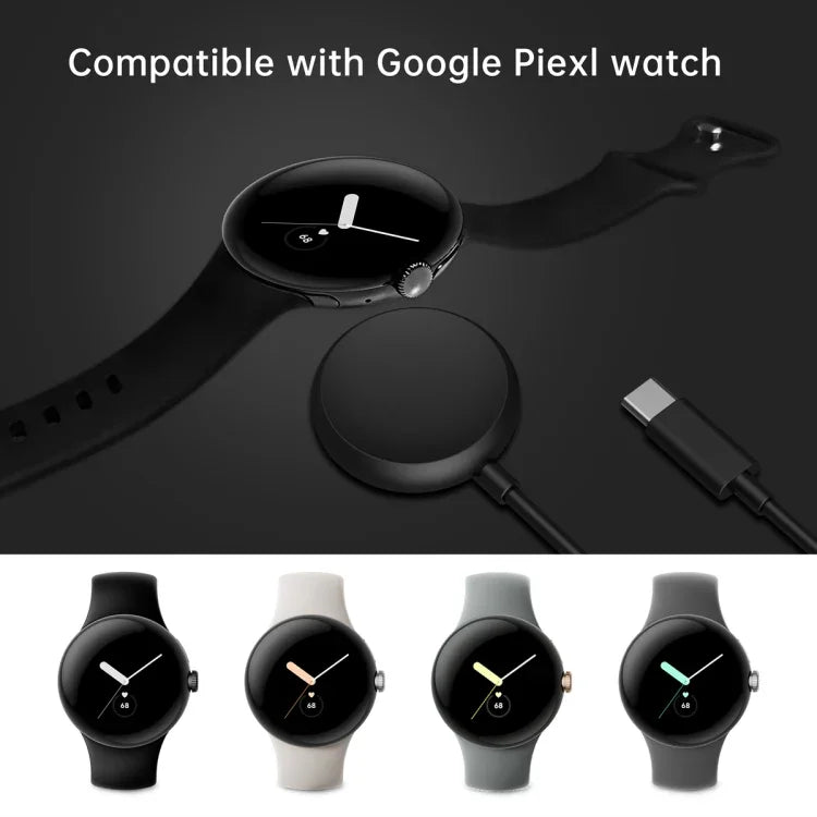 كابل شحن مغناطيسي للساعة الذكية، الطول: 1م، لمنفذ Type-C في Google Pixel Watch، لمنفذ USB في Google Pixel Watch