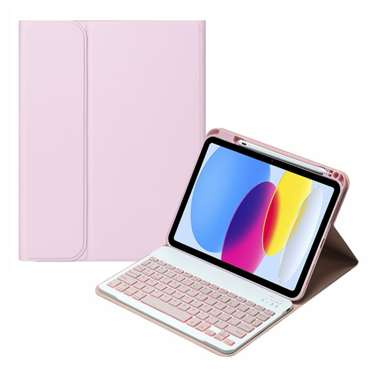 غطاء جلد لجهاز لوحي مع لوحة مفاتيح بلوتوث مضيئة مع فتحة للقلم SA-10DS، لجهاز iPad الجيل العاشر 10.9 2022