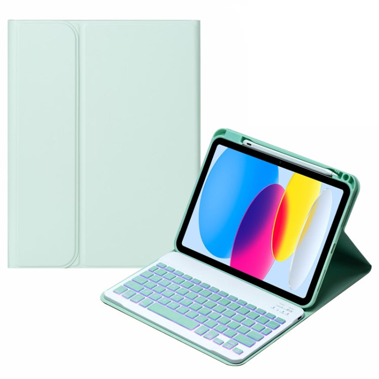غطاء جلد لجهاز لوحي مع لوحة مفاتيح بلوتوث مضيئة مع فتحة للقلم SA-10DS، لجهاز iPad الجيل العاشر 10.9 2022