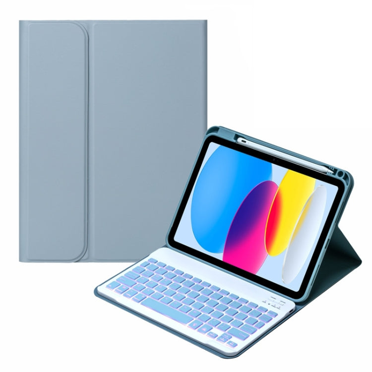 غطاء جلد لجهاز لوحي مع لوحة مفاتيح بلوتوث مضيئة مع فتحة للقلم SA-10DS، لجهاز iPad الجيل العاشر 10.9 2022