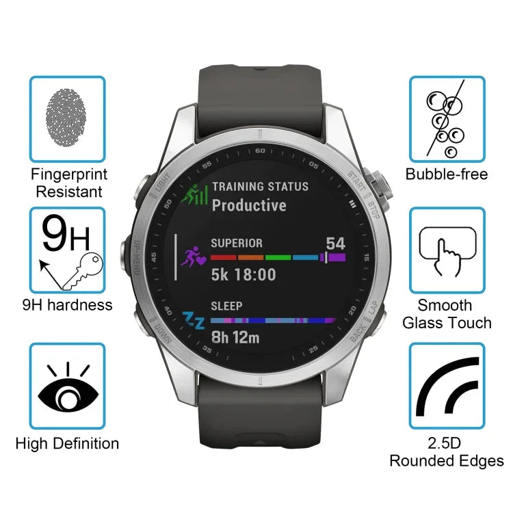 فيلم زجاجي مقسى لحماية شاشة ساعة Huawei Watch GT 2 مقاس 42مم، لـ Garmin Fenix 7S، لـ Realme Watch، لـ Amazfit Falcon، لـ Huawei Watch GT 2 42مم، لـ Huawei Watch GT 3 42مم، لـ Garmin Forerunner 158، لـ Garmin Instinct Crossover