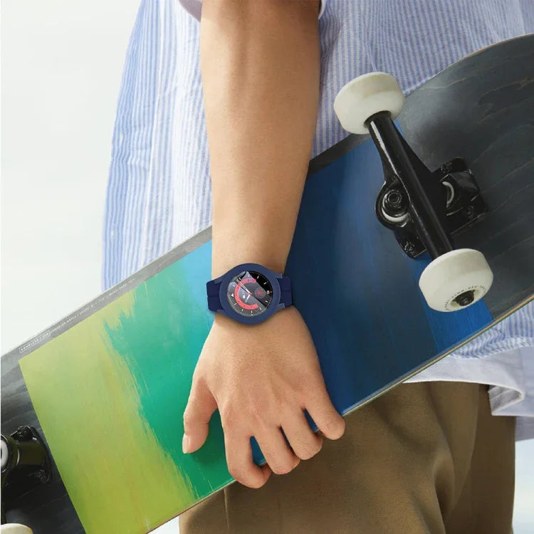 غطاء حماية ساعة من PC + فيلم مقسى بتقنية حقن الوقود، لساعات Samsung Galaxy Watch5 Pro مقاس 45 مم