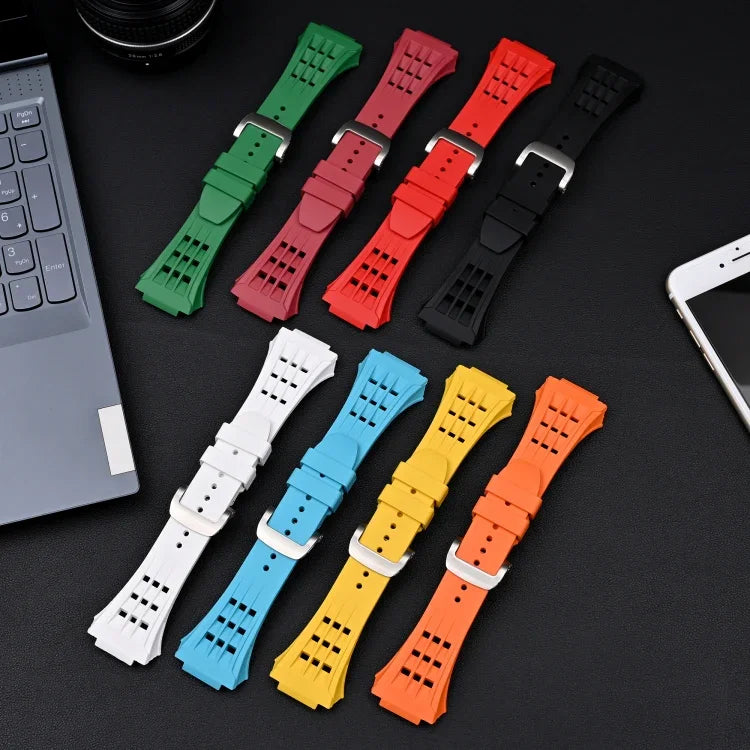 Fluorine Rubber Clear Watch Band Case, For Apple Watch Series 8&7 45mm, For Apple Watch Series 8&7 45mm/SE 2&6&SE&5&4 44mm