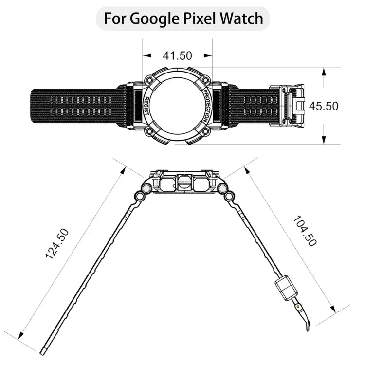 سوار ساعة متكامل بلون صلب مقاوم للماء والغبار والصدمات، لساعة Google Pixel