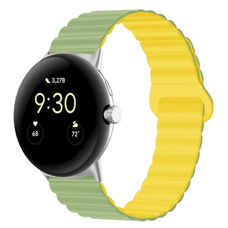 سوار ساعة من السيليكون المغناطيسي مع إبزيم عكسي، لساعات Google Pixel Watch 4 / 3 / 2 / 1 41 مم