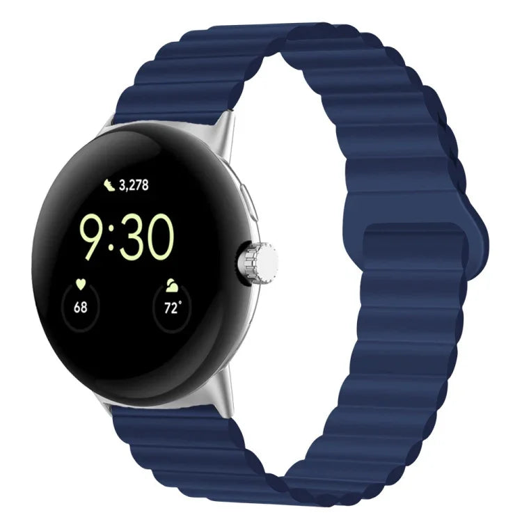 سوار ساعة من السيليكون المغناطيسي مع إبزيم عكسي، لساعات Google Pixel Watch 4 / 3 / 2 / 1 41 مم