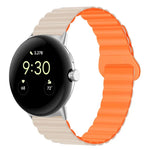 سوار ساعة من السيليكون المغناطيسي مع إبزيم عكسي، لساعات Google Pixel Watch 4 / 3 / 2 / 1 41 مم