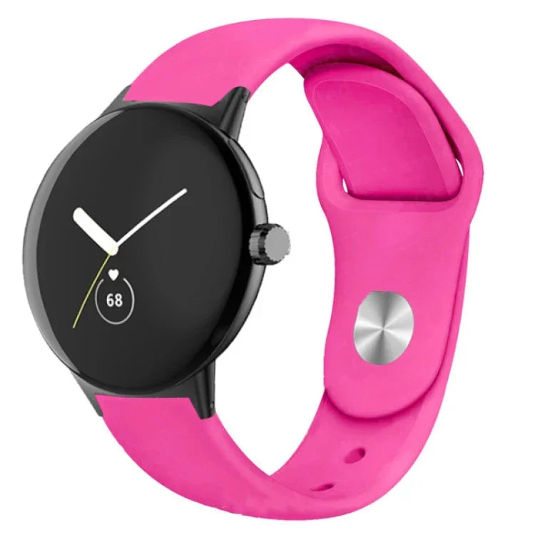 Solid Color Reverse Buckle Silicone Watch Band, For Google Pixel Watch 4 / 3 / 2 / 1 41mm