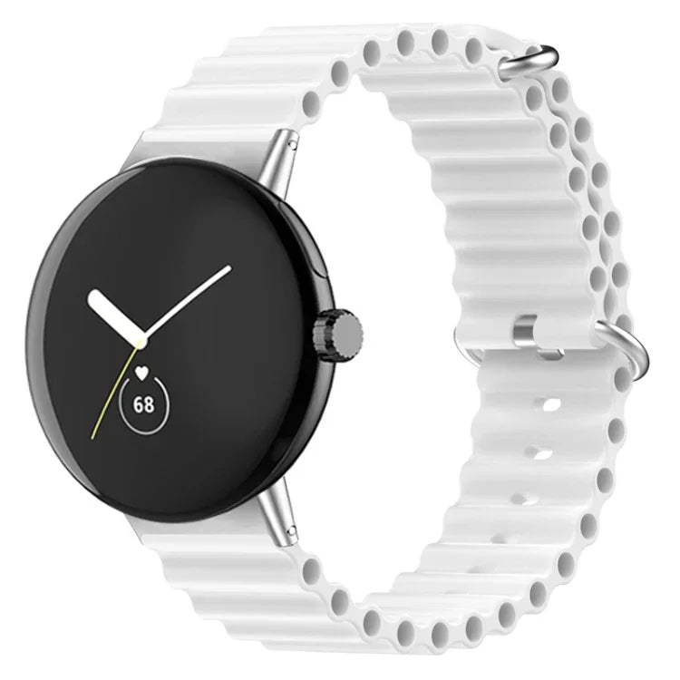سوار ساعة من السيليكون بلون المحيط، لساعات Google Pixel Watch 4 / 3 / 2 / 1 41 مم