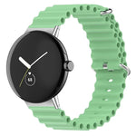 سوار ساعة من السيليكون بلون المحيط، لساعات Google Pixel Watch 4 / 3 / 2 / 1 41 مم