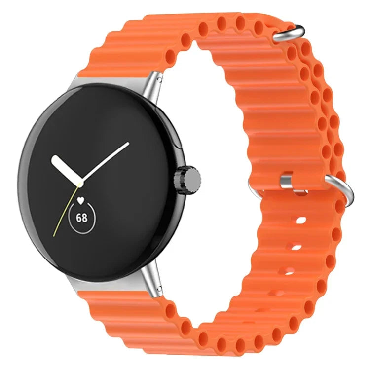 سوار ساعة من السيليكون بلون المحيط، لساعات Google Pixel Watch 4 / 3 / 2 / 1 41 مم