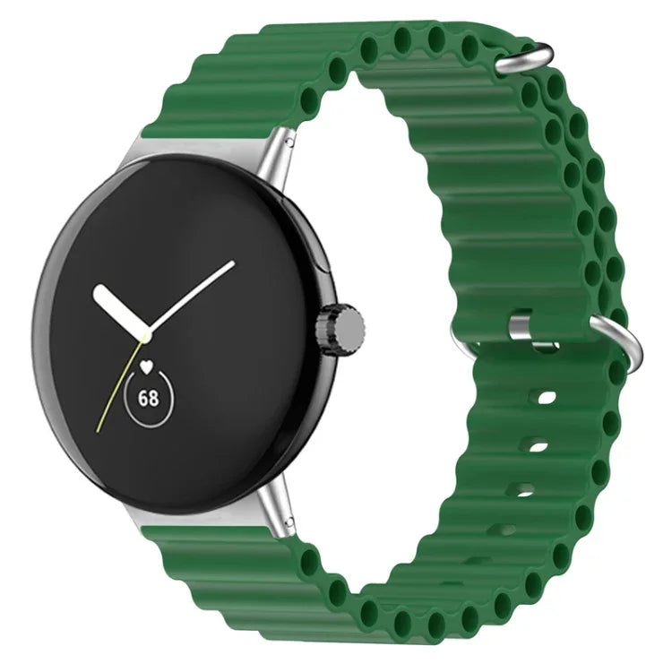 سوار ساعة من السيليكون بلون المحيط، لساعات Google Pixel Watch 4 / 3 / 2 / 1 41 مم