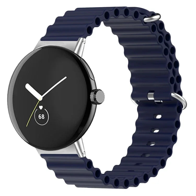 سوار ساعة من السيليكون بلون المحيط، لساعات Google Pixel Watch 4 / 3 / 2 / 1 41 مم