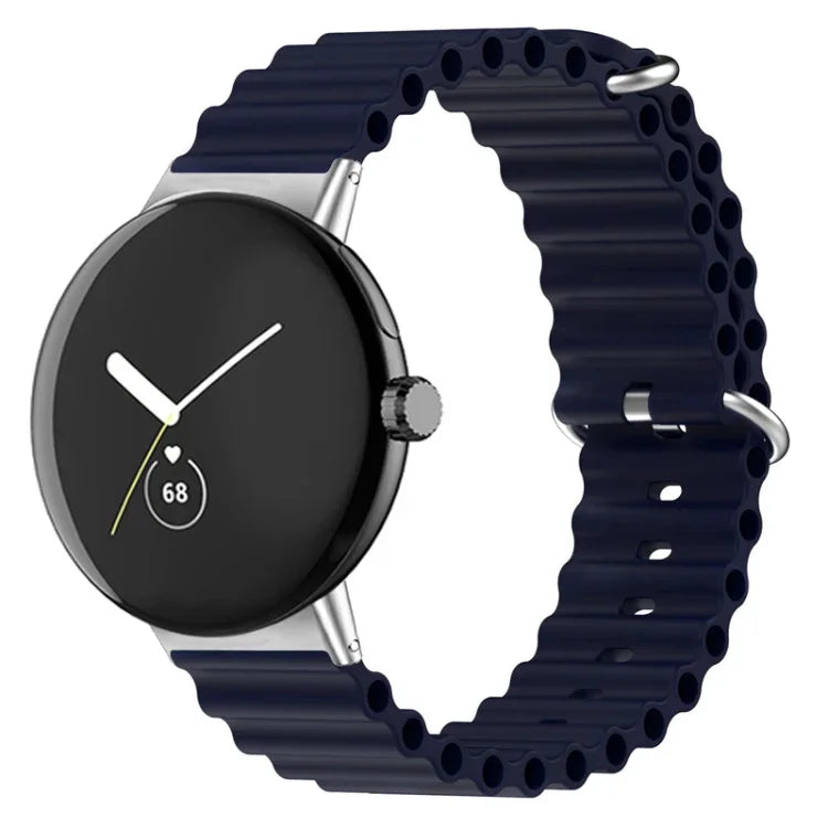 سوار ساعة من السيليكون بلون المحيط، لساعات Google Pixel Watch 4 / 3 / 2 / 1 41 مم