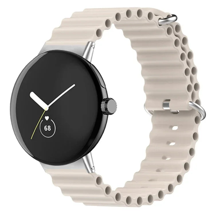 سوار ساعة من السيليكون بلون المحيط، لساعات Google Pixel Watch 4 / 3 / 2 / 1 41 مم