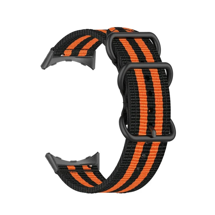 Three-ring Black Buckle Nylon Watch Band, For Google Pixel Watch 4 / 3 / 2 / 1 41mm