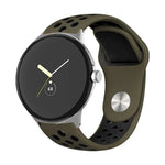 Two-color Reverse Buckle Silicone Watch Band, For Google Pixel Watch 4 / 3 / 2 / 1 41mm