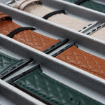 سوار ساعة من الجلد الأصلي بنمط معينات، لساعة آبل السلسلة 8&7 41مم / SE 2&6&SE&5&4 40مم / 3&2&1 38مم، لساعة آبل السلسلة 8&7 41مم / SE 2&6&SE&5&4 40مم / 3&2&1 38مم