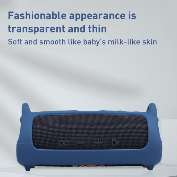 غطاء سيليكون محمول لمكبر صوت بلوتوث مع حزام كتف، أسود، أحمر، أزرق