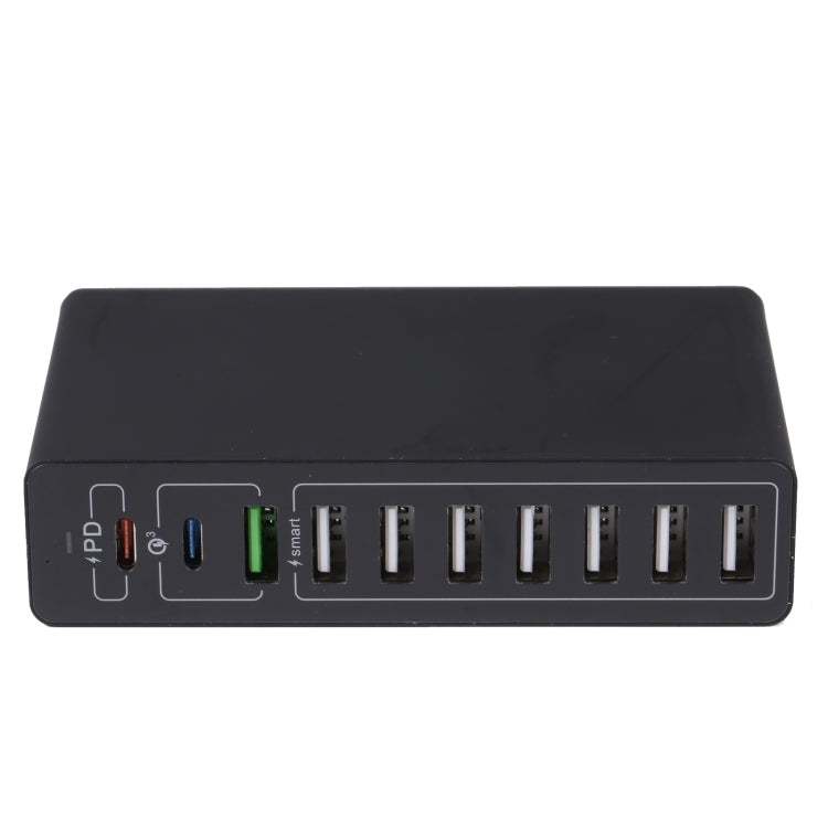 شاحن ذكي سريع 10 في 1 65 واط QC3.0 USB، قابس الولايات المتحدة، قابس المملكة المتحدة، قابس أستراليا