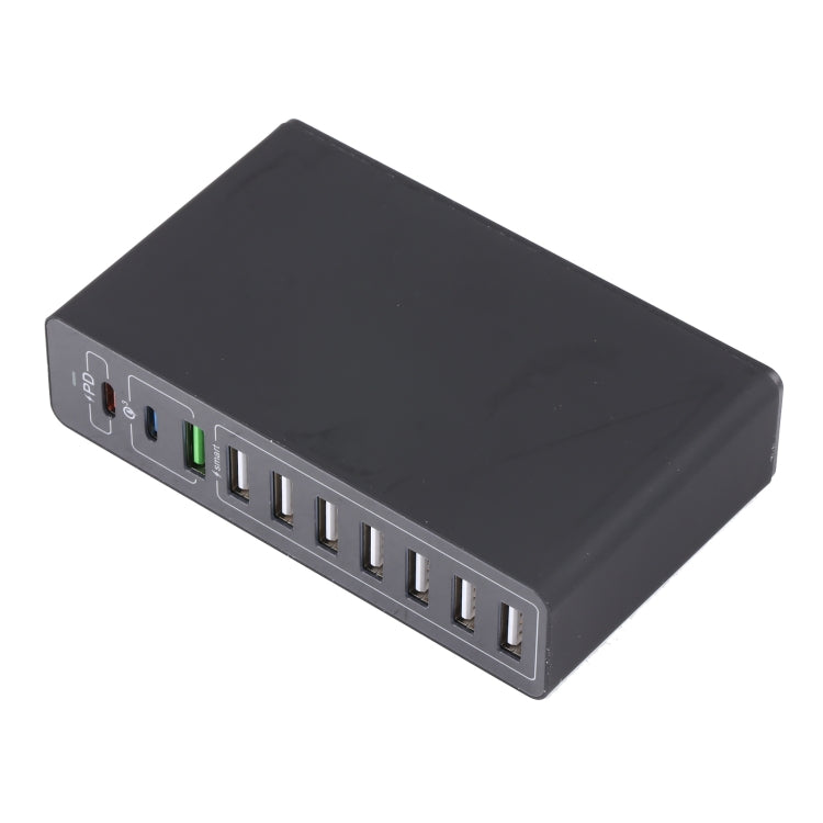شاحن ذكي سريع 10 في 1 65 واط QC3.0 USB، قابس الولايات المتحدة، قابس المملكة المتحدة، قابس أستراليا