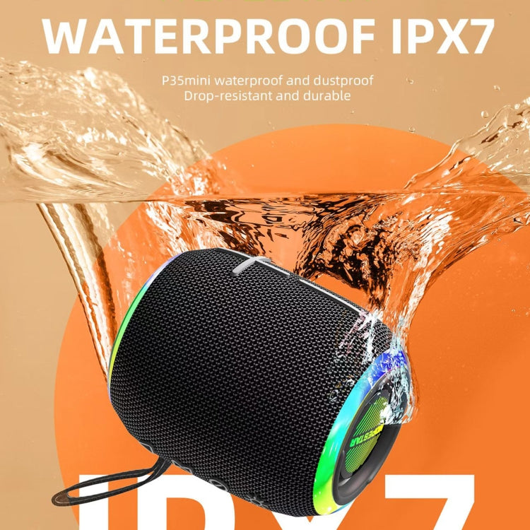 مكبر صوت بلوتوث مقاوم للماء بمعيار IPX7 صغير بقوة 10 واط من HOPESTAR P35 mini للاستخدام الخارجي