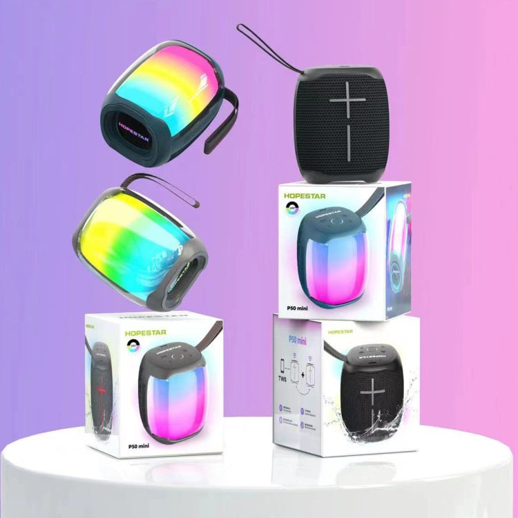 مكبر صوت HOPESTAR P50 mini مقاوم للماء مع إضاءة RGB خارجية وبلوتوث، P50 mini