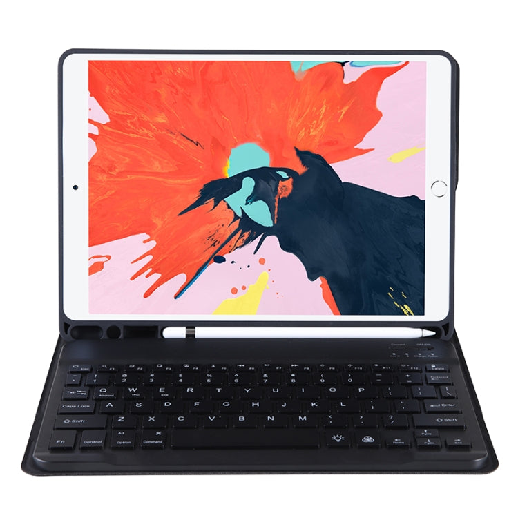 حافظة واقية بلون حلوى من TPU مع لوحة مفاتيح بلوتوث فائقة النحافة وحامل وفتحة قلم لجهاز iPad Air 4 / Air 5 / Pro 11 بوصة 2022 / 2021 / 2020 / 2018، T11B
