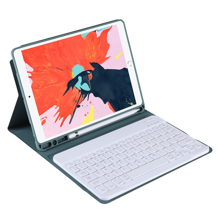 غطاء حماية رفيع للغاية من TPU بلون حلوى مع لوحة مفاتيح بلوتوث وحامل وفتحة قلم لجهاز iPad 9.7 بوصة / iPad Pro 9.7 بوصة / iPad Air 2 / Air (2018 و2017)، لجهاز iPad 9.7 بوصة